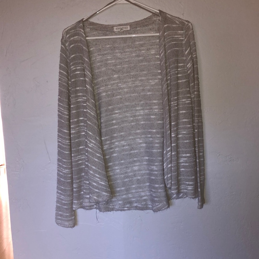 Aeropostale light grey and white sweater size S